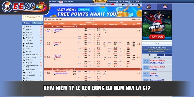 Tỷ Lệ Kèo Bóng Đá Hôm Nay Tại EE88 Cập Nhật Đầy Đủ Chi Tiết 2 Khái niệm tỷ lệ kèo bóng đá hôm nay là gì?